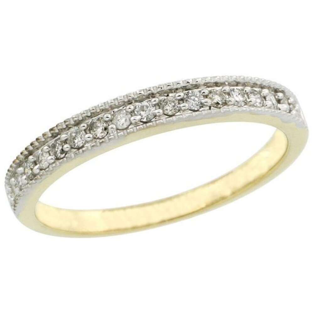 14k Gold Ladies' 3mm Diamond Wedding Ring Band w/ 0.168 Carat Brilliant cut